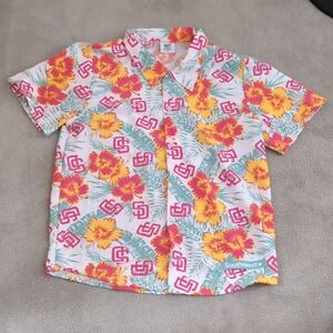 San Diego Padres Men's Floral Casual Button Down Shirt